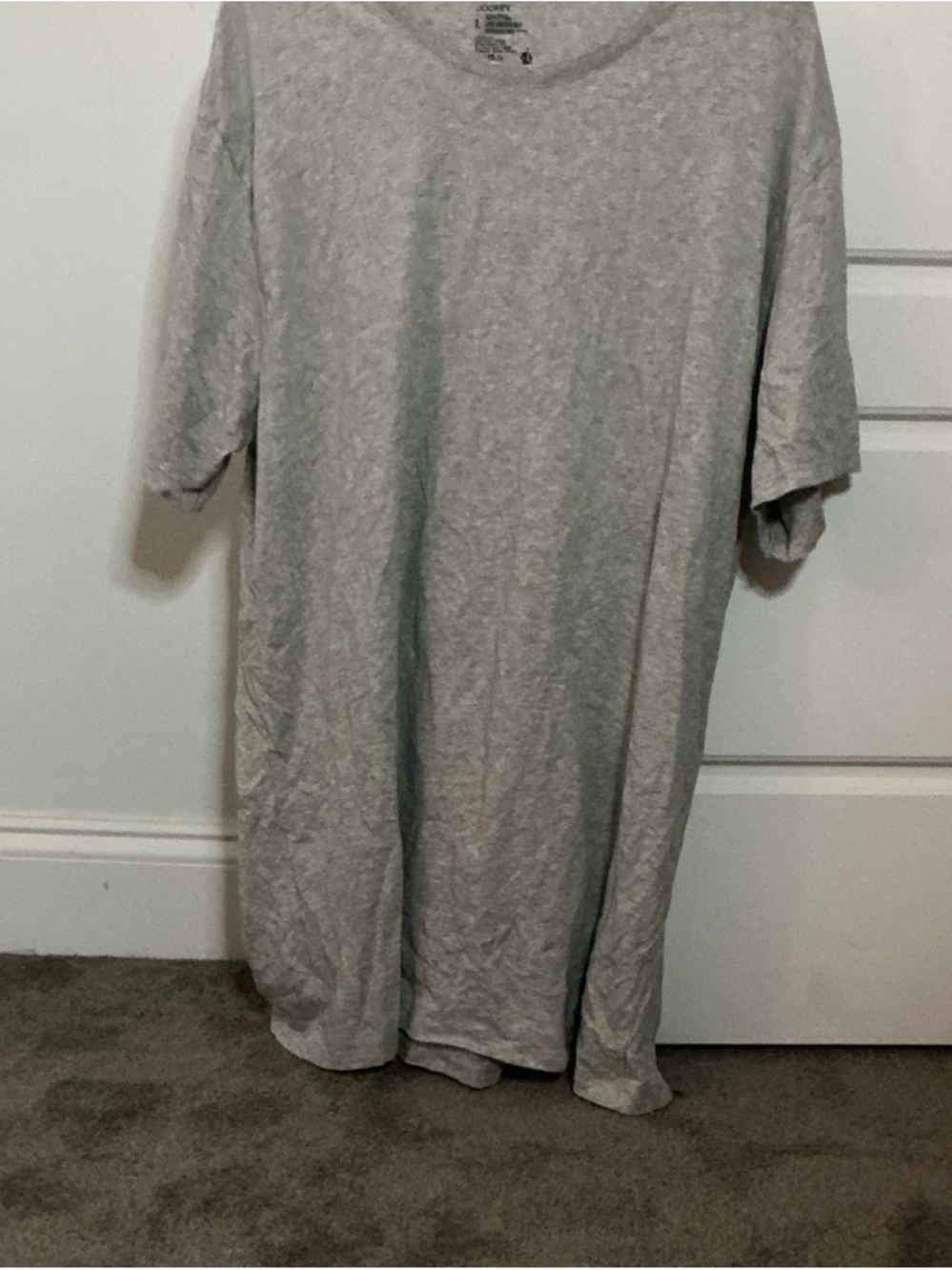 Jockey Light Gray Short Sleeve Crew Neck Tee